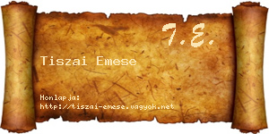 Tiszai Emese névjegykártya